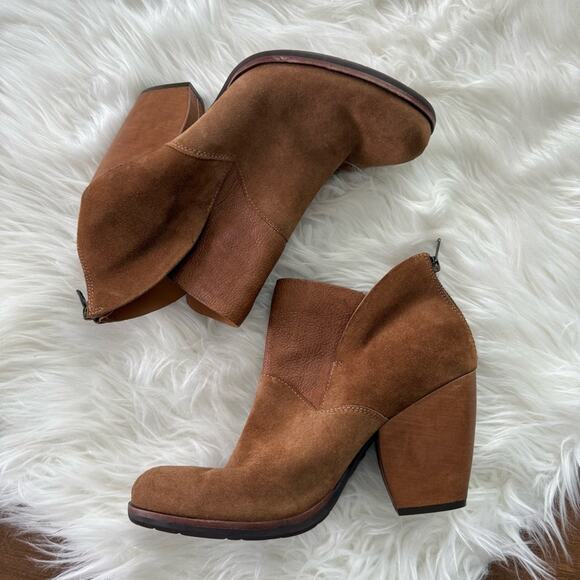 Kork-Ease | Women’s Castaneda Suede & Leather Bootie Rust Boots Heels K42626 10 - Picture 4 of 10